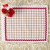 Placemats<Mrs. Alice Rossina Putty Gingham & Red Placemats (Set of 4)
