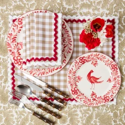 Napkins<Mrs. Alice Rossina Putty Gingham & Red Napkins (Set of 4)
