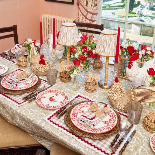 Napkins<Mrs. Alice Rossina Putty Gingham & Red Napkins (Set of 4)