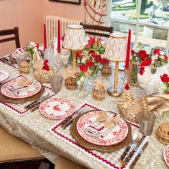 Placemats<Mrs. Alice Rossina Putty Gingham & Red Placemats (Set of 4)
