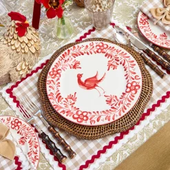 Table Linen Sets<Mrs. Alice Rossina Putty Gingham & Red Placemats & Napkins (Set of 4)