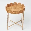Trays | Trays<Mrs. Alice Round Scalloped Rattan Tray With Stand