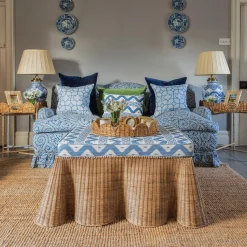 Trays | Trays<Mrs. Alice Round Scalloped Rattan Tray With Stand