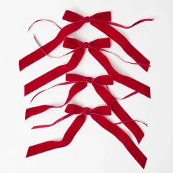 Napkin Rings & Bows<Mrs. Alice Ruby Red Velvet Bow (Set of 4) - 20cm