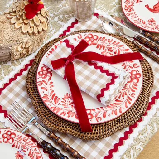 Napkin Rings & Bows<Mrs. Alice Ruby Red Velvet Bow (Set of 4) - 20cm