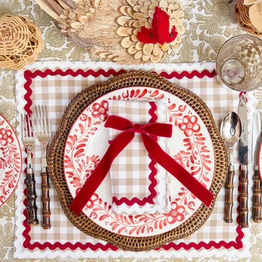 Napkin Rings & Bows<Mrs. Alice Ruby Red Velvet Bow (Set of 4) - 20cm