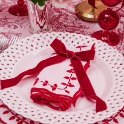 Napkin Rings & Bows<Mrs. Alice Ruby Red Velvet Bow (Set of 4) - 20cm