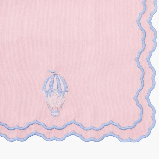 Napkins<Mrs. Alice Sarah Pink & Blue Hot Air Balloon Embroidered Napkins (Set of 4)