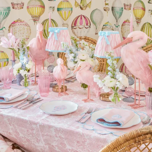 Napkins<Mrs. Alice Sarah Pink & Blue Hot Air Balloon Embroidered Napkins (Set of 4)