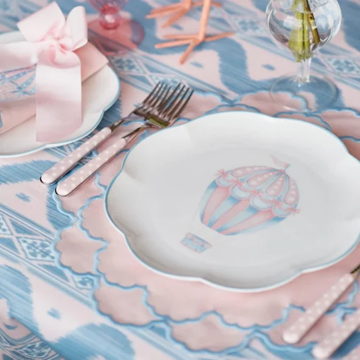 Placemats<Mrs. Alice Sarah Pink & Blue Placemats (Set of 4)