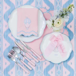 Placemats<Mrs. Alice Sarah Pink & Blue Placemats (Set of 4)