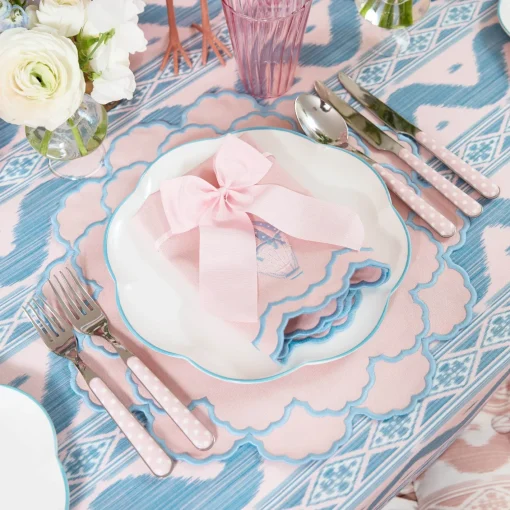 Placemats<Mrs. Alice Sarah Pink & Blue Placemats (Set of 4)