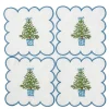 Napkins<Mrs. Alice Scalloped Christmas Tree Cocktail Napkins (Set of 4)