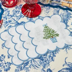 Napkins<Mrs. Alice Scalloped Christmas Tree Cocktail Napkins (Set of 4)