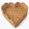Trays | Trays<Mrs. Alice Scalloped Heart Rattan Tray