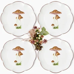 Dinner Plates | Crockery Sets<Mrs. Alice Scalloped Mushroom Dinner Plates (Set of 4)