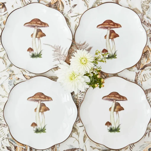 Dinner Plates | Crockery Sets<Mrs. Alice Scalloped Mushroom Dinner Plates (Set of 4)