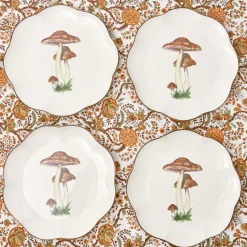 Dinner Plates | Crockery Sets<Mrs. Alice Scalloped Mushroom Dinner Plates (Set of 4)