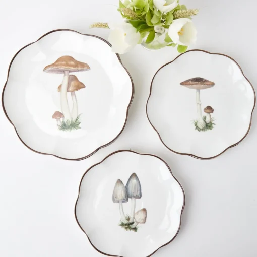 Dinner Plates | Crockery Sets<Mrs. Alice Scalloped Mushroom Dinner Plates (Set of 4)