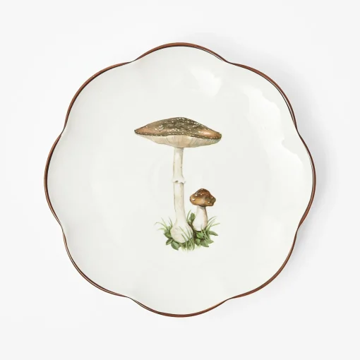 Starter Plates<Mrs. Alice Scalloped Mushroom Starter Plate (Brown)
