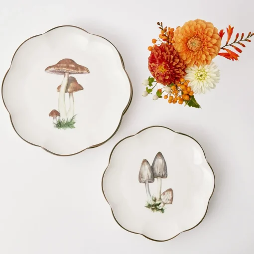 Starter Plates<Mrs. Alice Scalloped Mushroom Starter Plate (Grey)