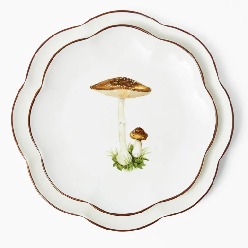 Starter Plates<Mrs. Alice Scalloped Mushroom Starter Plate (Brown)