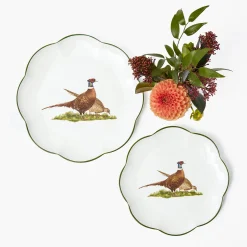 Starter Plates<Mrs. Alice Scalloped Pheasant Starter Plate
