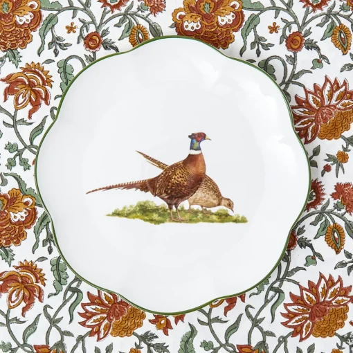 Starter Plates<Mrs. Alice Scalloped Pheasant Starter Plate