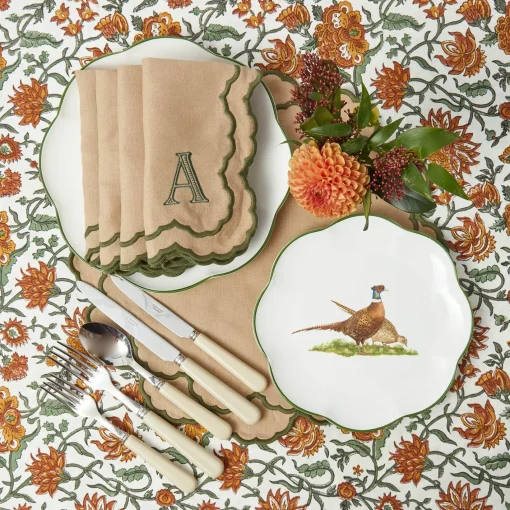 Starter Plates<Mrs. Alice Scalloped Pheasant Starter Plate