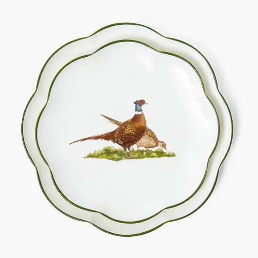 Starter Plates<Mrs. Alice Scalloped Pheasant Starter Plate