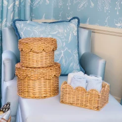 For The Homemaker | Neutral Chic<Mrs. Alice Scalloped Rattan Baskets (Set of 3)