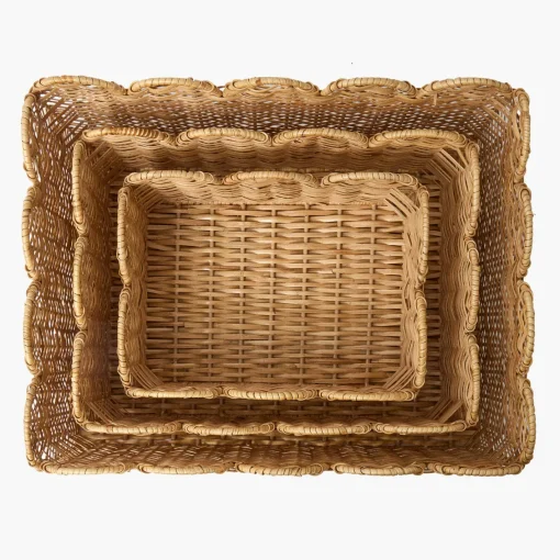 For The Homemaker | Neutral Chic<Mrs. Alice Scalloped Rattan Baskets (Set of 3)