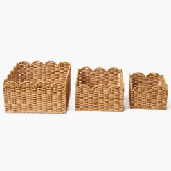 For The Homemaker | Neutral Chic<Mrs. Alice Scalloped Rattan Baskets (Set of 3)