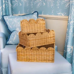 For The Homemaker | Neutral Chic<Mrs. Alice Scalloped Rattan Baskets (Set of 3)