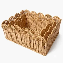 For The Homemaker | Neutral Chic<Mrs. Alice Scalloped Rattan Baskets (Set of 3)
