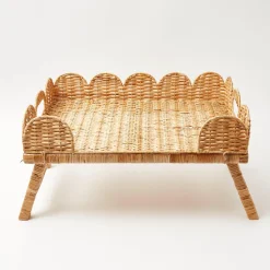 Trays | Trays<Mrs. Alice Scalloped Rattan Breakfast Tray