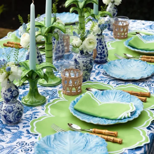 Summer Table Linen | Napkins<Mrs. Alice Serena Apple Green Scalloped Napkins (Set of 4)
