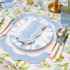 Table Linen Sets | Mrs. Alice Monogram<Mrs. Alice Serena Appliqué Blue Placemats & Napkins (Set of 4)