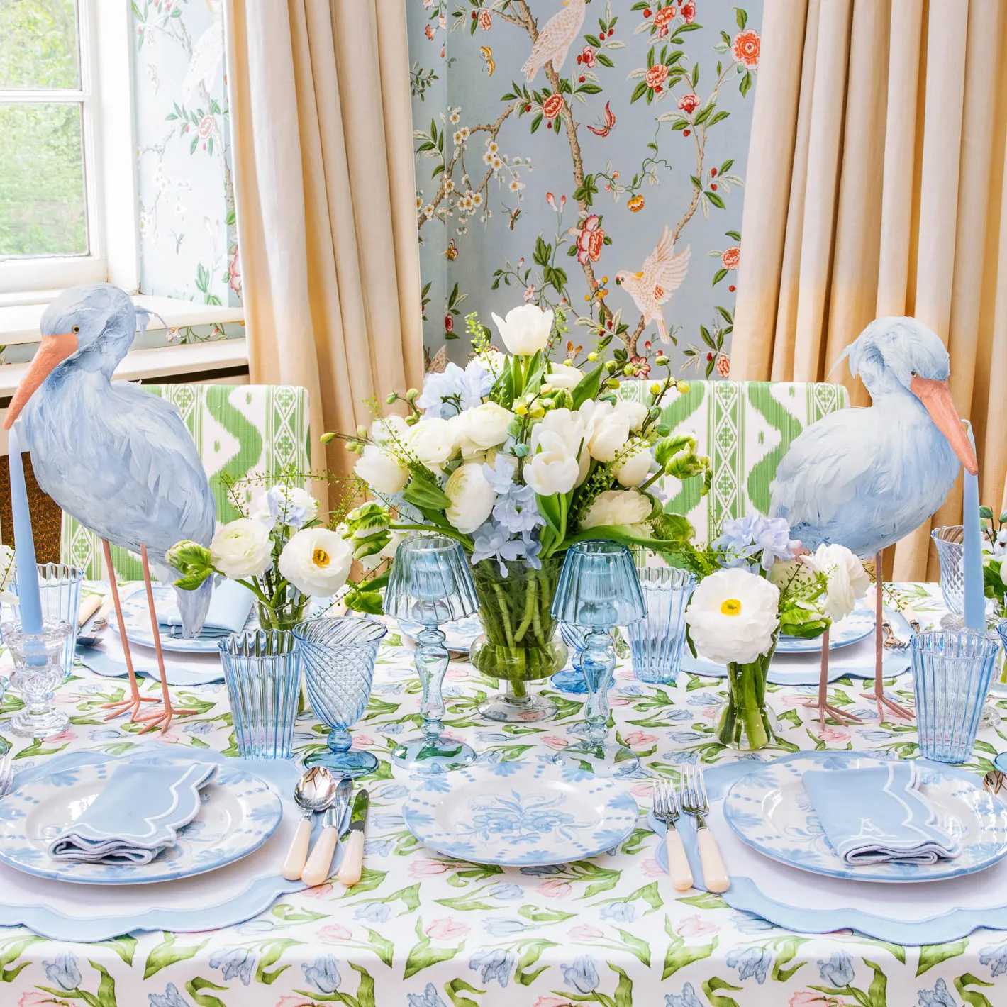 Table Linen Sets | Mrs. Alice Monogram<Mrs. Alice Serena Appliqué Blue Placemats & Napkins (Set of 4)