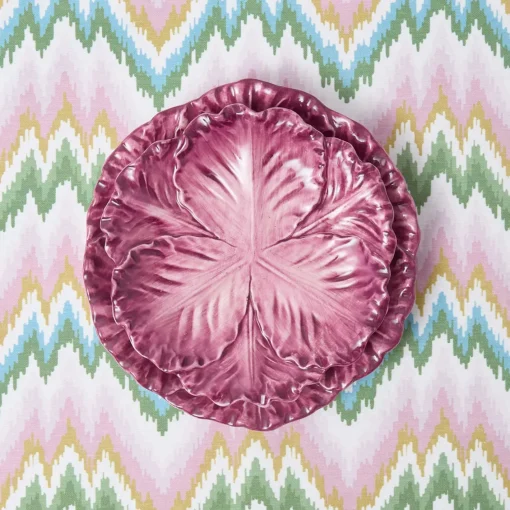 Summer Crockery | Crockery Sets<Mrs. Alice Serena Aubergine Cabbage Dinner & Starter Plates (Set of 8)
