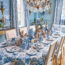 Rechargeable Table Lamps | For Her<Mrs. Alice Serena Chinoiserie Rechargeable Lamp with Blue Ikat Shade (18cm)