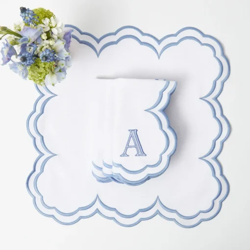 Napkins | Mrs. Alice Monogram<Mrs. Alice Serena White Napkins (Set of 4)