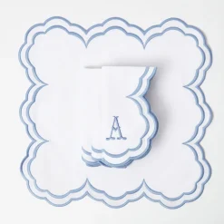 Napkins | Mrs. Alice Monogram<Mrs. Alice Serena White Napkins (Set of 4)