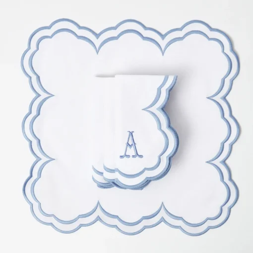 Napkins | Mrs. Alice Monogram<Mrs. Alice Serena White Napkins (Set of 4)