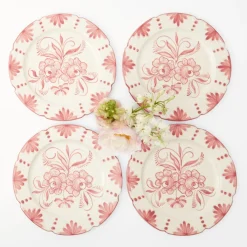 Dinner Plates | Crockery Sets<Mrs. Alice Seville Pink Gardênia Dinner Plate (set of 4)