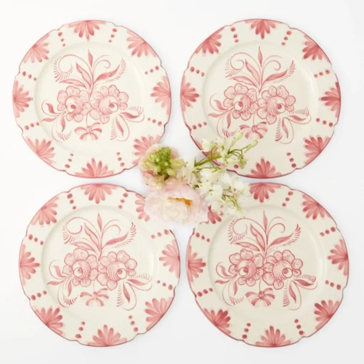 Dinner Plates | Crockery Sets<Mrs. Alice Seville Pink Gardênia Dinner Plate (set of 4)