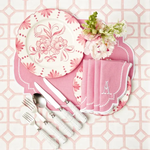 Dinner Plates<Mrs. Alice Seville Pink Gardênia Dinner Plate