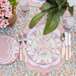 Dinner Plates | Crockery Sets<Mrs. Alice Seville Pink Gardênia Dinner Plate (set of 4)