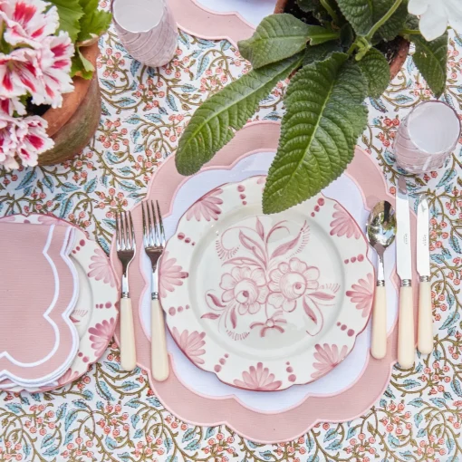 Dinner Plates | Crockery Sets<Mrs. Alice Seville Pink Gardênia Dinner Plate (set of 4)