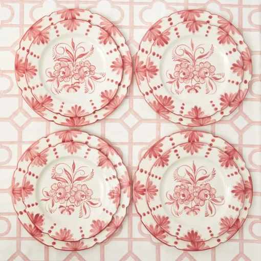 Crockery Sets<Mrs. Alice Seville Pink Gardênia Dinner & Starter Plates (Set of 8)